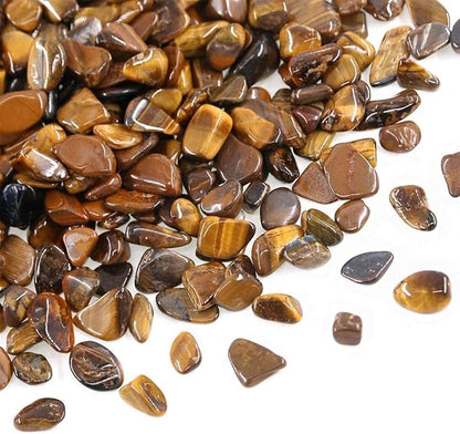 WAYBER Decorative Rocks, 2 Lbs/920g (Fill 1.8 Cups) Tiger's Eye Stones Irregular Gem Pebbles Quartz Gravel for Aquarium Turtle Tank Decoration/Succulent Plants Ornament/Flowerpot Vase Landscape