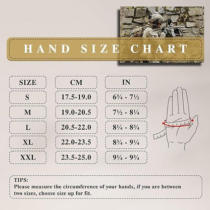 HANDLANDY Tactical Gloves for Airsoft Shooting, Flexible Grip Work Gloves for Men, Touchscreen Utility Mechanics Gloves (Large, Brown)