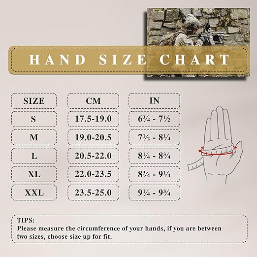 HANDLANDY Tactical Gloves for Airsoft Shooting, Flexible Grip Work Gloves for Men, Touchscreen Utility Mechanics Gloves (Medium, Brown)