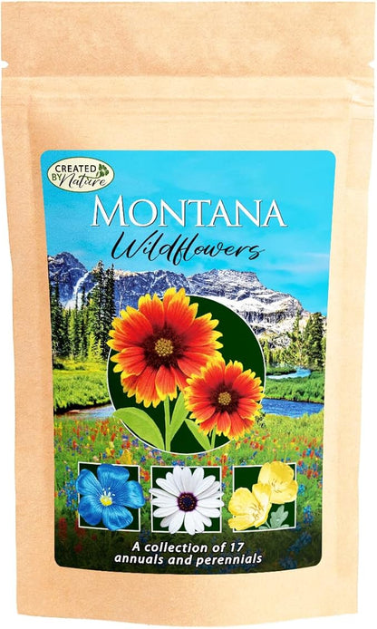 Created By Nature Montana Wildflower Seed Mix, 14 Flower Varieties, 53,000 Seeds