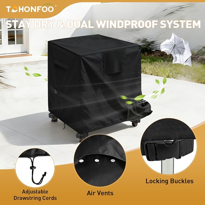 Outdoor Grill Cart Prep Table Cover 600D for 30-inch Keter Unity Portable Outdoor 40 Gal Table with Storage Cabinet, Waterproof UV Resistant Outside bbq Bar Cart Cooking Station Cover, 30" x 24" x 32"