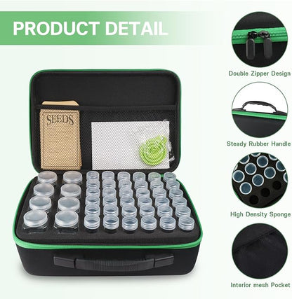 104 Slots Seed Storage Organizer Box with 20 Envelopes, Garden Seed Containers 1 oz 5 oz with Labels, Seed Packet for Plant, Flower,Vegetable Seeds
