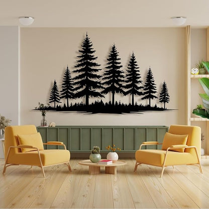 Metal Pine Tree Wall Art - Nature Decor, Christmas Pine Tree, 48"W x 27"H