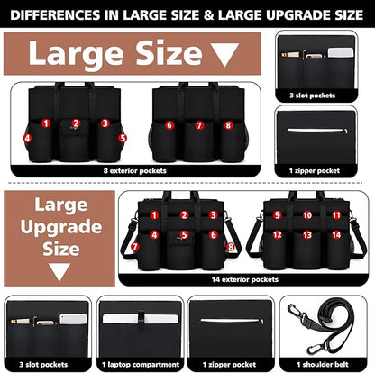 Utility Tote - Water Resistant with 19 Exterior/Interior Pockets - Large Women/Teacher/Work Bag