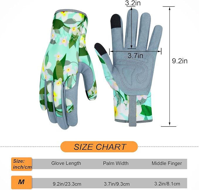 Leather Gardening Gloves for Women Thorn Proof Garden Gloves Touch Screen Working Gloves Gifts,M
