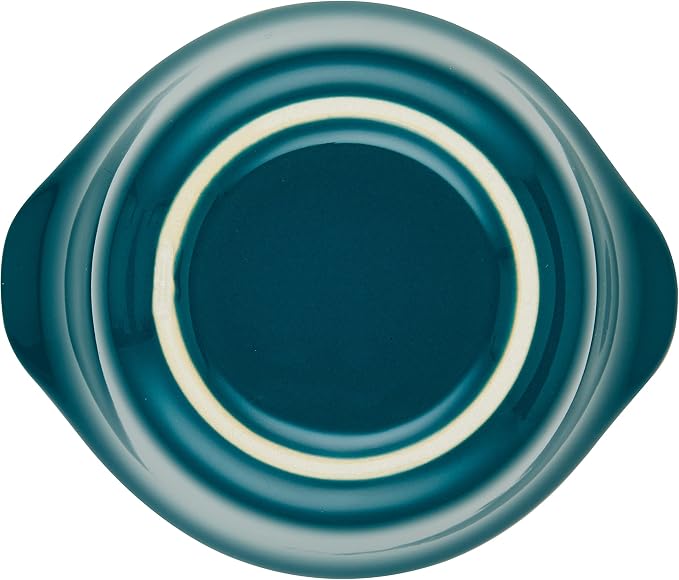 Rachael Ray Solid Glaze Ceramics Round Ramekins/Dipping Cup Set, 4 Piece, Teal