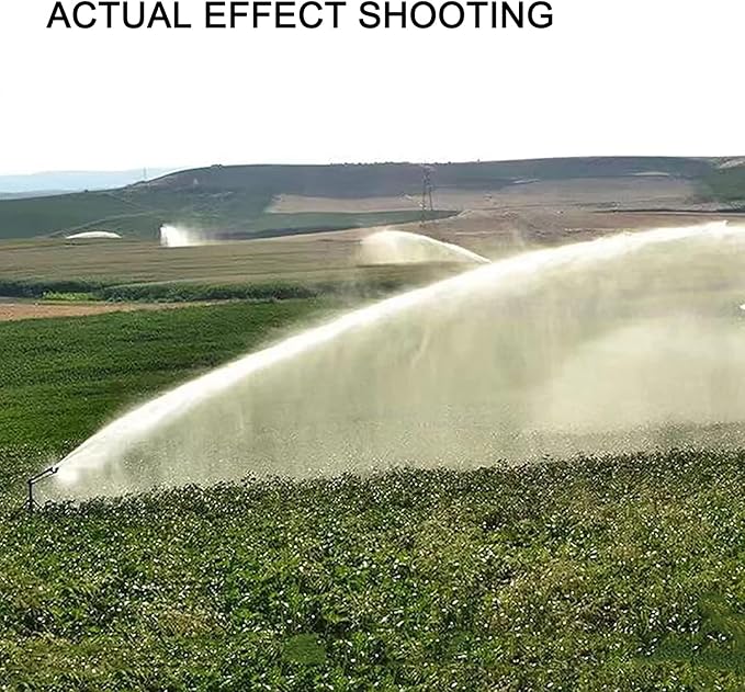 Impact Sprinkler with Pressure Gauge, 360° Slow Speed Rotation Large-Area Watering Spray 1.5" Farm Irrigation Spray Gun for Farmland Irrigation System