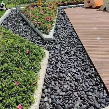 YISZM 40lbs Black Rocks for Landscaping, 2-3 Inch High Polished Pebbles Natural Large River Rocks for Plants, Decorative Stones Garden Outdoor and Indoor DIY Vase Filler Fish Tank Aquariums