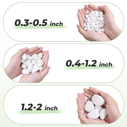 SIDONG 5 LB White River Rocks, 0.4-1.2 Inches Matte Pebbles for Indoor Plants, Aquarium Rocks Used in Fish Tank, Decorative Stones for Plants, Vases, Home Décor, Crafting, Garden Landscaping