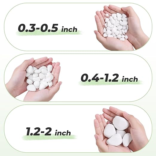 SIDONG 10 LB White River Rocks, 0.3-0.5 Inches Pebbles for Indoor Plants, Aquarium Rocks Used in Fish Tank, Decorative Stones for Plants, Vases, Home Décor, Crafting, Garden Landscaping