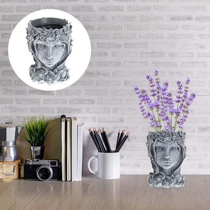 YARNOW Head Face Planter Cute Human Head Face Resin Flowerpot Vase Succulent Cactus Planter for Garden Indoor Outdoor
