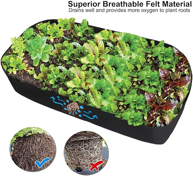Feitore Fabric Raised Garden Bed, 2ft x 4ft Garden Grow Bags Planting Bed Rectangle Garden Containers for Vegetables Plants Flowers Outdoor