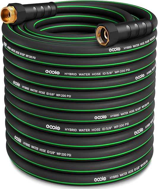 Heavy Duty Garden Hose 95ft, NON-EXPANDABLE Flexible Water Hose, Kink Resistant Lightweight Hybrid Hose, Leakproof Hose Male to Female Fittings