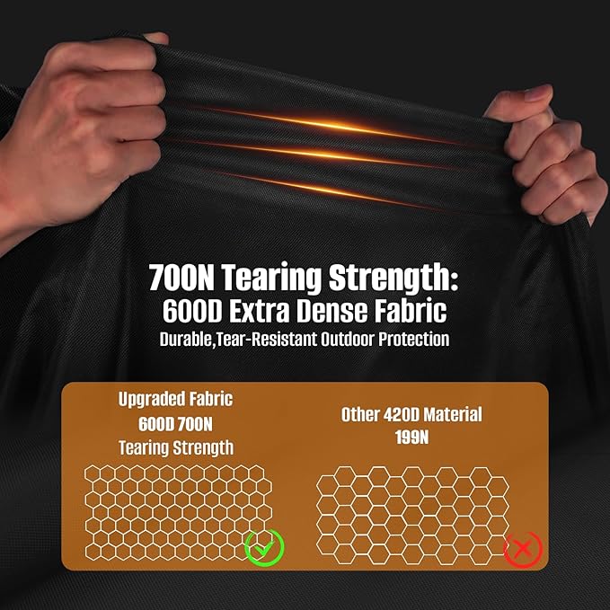 42"L x 42"W x 28"H Patio Table Cover, 42 Inch Square Patio Table Cover for Outdoor Furniture Waterproof, Heavy Duty Protective Covers Fit Square Tabletop, Windproof Buckle Straps, 600D Oxford