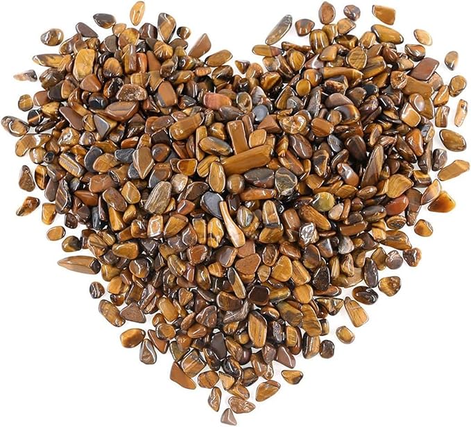 WAYBER Decorative Rocks, 2 Lbs/920g (Fill 1.8 Cups) Tiger's Eye Stones Irregular Gem Pebbles Quartz Gravel for Aquarium Turtle Tank Decoration/Succulent Plants Ornament/Flowerpot Vase Landscape