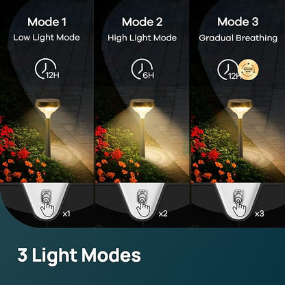 Linkind Solar Lights Outdoor 8 Pack, Solar Pathway Lights, Warm White Landscape Path Lights Waterproof for Walkway Yard Garden Driveway Use