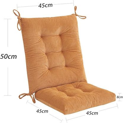 Outdoor Patio Cushion, Rocking Chair Cushion, Tufted Pads, Set of Upper and Lower with Ties Pack of 2 (2 Sets) - Back 20"×17", Seat 17"×17" (Khaki)