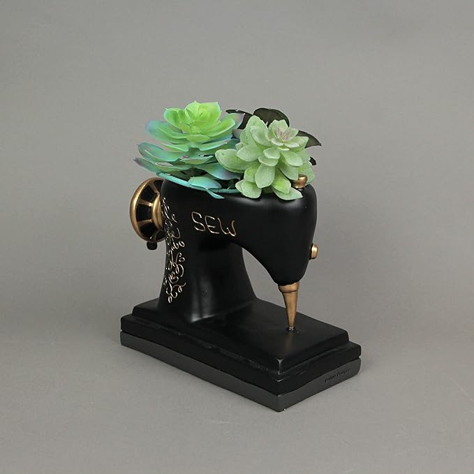 Allen Designs Vintage Stitch Resin Baby Sewing Machine Mini Succulent Planter Flower Pot Decor