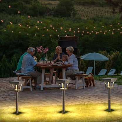 Solar Pathway Lights Outdoor, IP65 Waterproof Bright Solar Outdoor Lights, LED Solar Garden Lights Landscape Lighting for Walkway Lawn Patio Backyard (6 Pack, RGB)