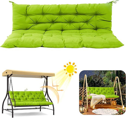 2/3 Seater Swing Replacement Cushion, Waterproof Porch Swing Cushions with Backrest, Thickened Bench Cushions for Outdoor Furniture, for Outdoor Patio Swing (Grass Green, 40 * 40 in)