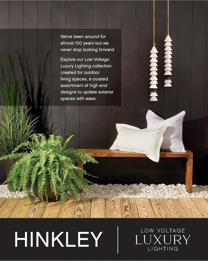 Hinkley Republic Medium Pier Mount Outdoor Lantern - Low Voltage, LED Included, Composite, Clear Seedy Glass Panes, Anti-Fading Finish - Oil Rubbed Bronze Finish