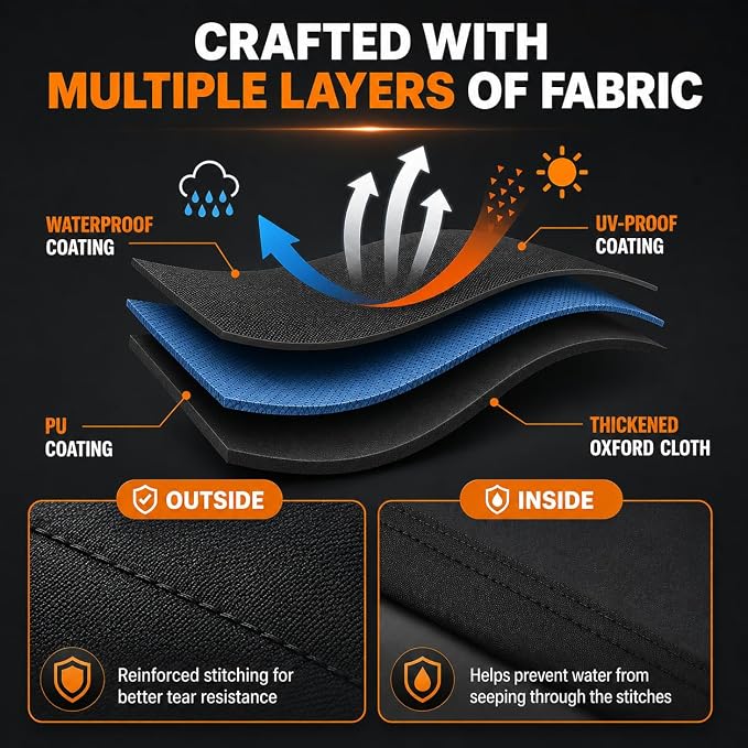 Grisun 45 Inch Built-in Grill Cover for Bull Built in Gas Grills 42-45 inch, Grill Cover for Outdoor Grill, Bull Outdoor Kitchen & Grill Head Cover, Heavy Duty Waterproof BBQ Grill Cover with Handle