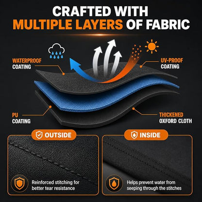 Grisun 45 Inch Built-in Grill Cover for Bull Built in Gas Grills 42-45 inch, Grill Cover for Outdoor Grill, Bull Outdoor Kitchen & Grill Head Cover, Heavy Duty Waterproof BBQ Grill Cover with Handle