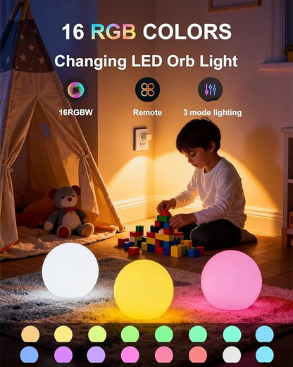 shumi LED Globe Lights Outdoor 16 RGB Colors 4 Modes with Remote Control for Yard Garden Pool 6 inch