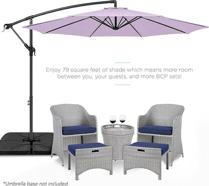 Best Choice Products 10ft Offset Hanging Market Patio Umbrella w/Easy Tilt Adjustment, Polyester Shade, 8 Ribs for Backyard, Poolside, Lawn and Garden