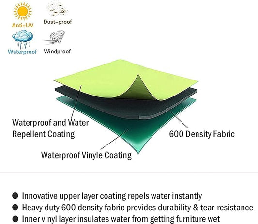 F&J Outdoors Patio Loveseat Covers Waterproof UV Resistant Deep Seat Outdoor Loveseat Cover, Grey, 54" W x 39" D x 35" H