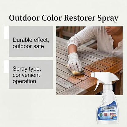 Outdoor Color Restorer Spray, Long Lasting Rejuvenator for Faded Patio Furniture, Wood, Vinyl, Plastic & Decking, Waterproof Layer Renews Decor for Backyard & Daily Furniture Care, 120ML (2 pcs)