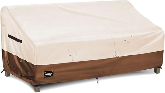 3-seater Outdoor Couch Cover,79"Wx38"Dx35"H Inches Patio Sofa Cover,100% Waterproof Heavy Duty Patio Furniture Covers,Beige&Brown