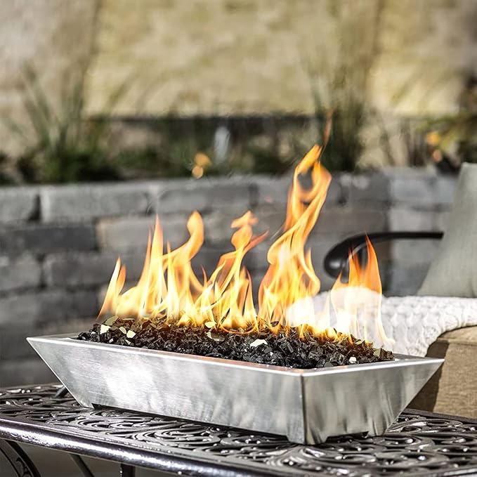 Mr. Fireglass 10 Pounds Fire Glass - 1/4 Inch High Luster Reflective Tempered Glass Rocks for Fireplace Fire Pit Table and Landscaping, Onyx Black