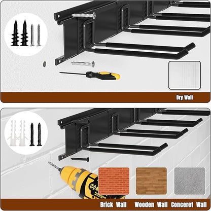 Garage Garden Tool Organizer Wall Mount, Heavy Duty Garage Tool Storage Rack 64 Inches, Max Load 440lb - Shovel, Rake, Folding Chair, Weed Eater Storage