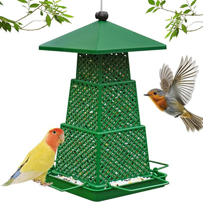 Bird Feeders for Outdoors Squirrel Proof - Collapsible Plastic Hanging Feeder, Easy to Fill for Garden Yard Patio, Ideal for Bird Lovers & Outdoor Enthusiasts