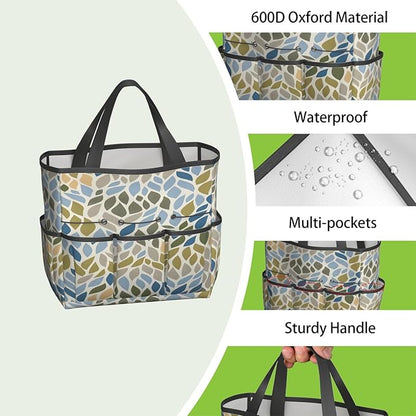 Paisley Garden Tool Bag - Waterproof Garden Tote with 8 Pockets, Large Storage Home Organizer Gardening Tool Oxford Bag for Garden Tools Kits Holder, Ideal Outdoor Gardening Gift for Women & Men