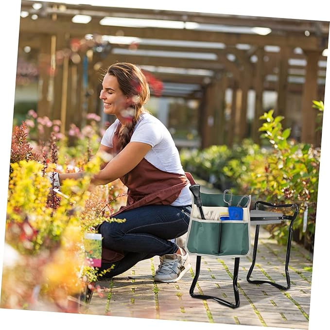 YARNOW Garden Kneeler Tool Bag Large Multi-Pocket Tote with Durable 600D Fabric Storage Pouch for Gardening Tools Organizer and Easy Carry
