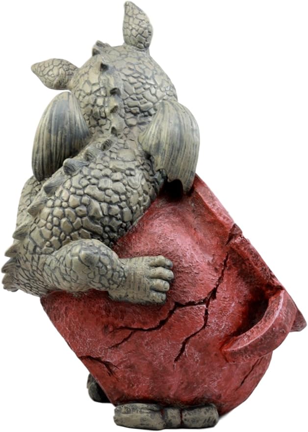 Ebros Gift Set of Two Playful Climbing Dragon Babies Planter Pot Mythical Fantasy Home Patio Garden Decor Resin Statue