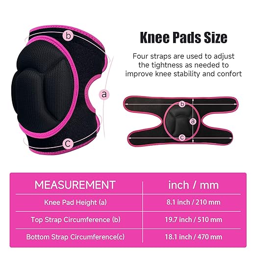 Knee Pads, Thick Sponge Anti-slip, Collision Avoidance Knee Pads, for Running, Mountaineering, House Working,Gardening Maintain (Pink, Large)