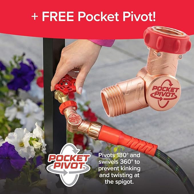 Pocket Hose Ballistic Double UV Edition 75 FT Expandable Garden Hose w/Pocket Pivot Swivel Connector, Anti-Burst Sleeve Reinforced w/Bulletproof Fiber, Lightweight, No-Kink, Compact, AS SEEN ON TV