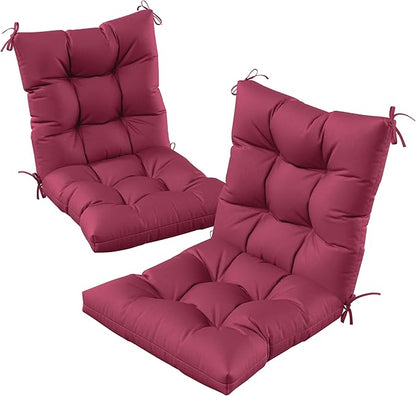 Patio Seat&Back Chair Cushions for Outdoor Furniture，Comfortable Cushions for Rocking/Dining/Lawn Chair-Set of 2