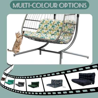 Replacement Cushions for Swing, Swing Cushions 3 Seater Replacement, Waterproof Thicken Washable Pad Cushion for Outdoor Indoor Furniture Swing Patio (Clover Green, 40x63 inch)