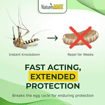 Nature’s MACE Skeeter Pest Repellent Spray - Safe for Pet and Plants, Outdoor Repellent Pest Control, Yard Protection Insect and Spider Barrier Treatment Essential Oil Formula Fresh Scent - 40oz