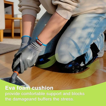 2 Pack Garden Knee Pads for Women, Lightweight Waterproof KneePads for Gardening, Anti Slip Leather Foam Padding Kneeling Pads for Flooring and Carpet Cleaning, House work, Gardening Maintain, Knee Protector, Blue Flower