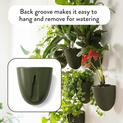 Make Good PlantPod Luxe Self-Watering Wall Planters (Set of 3, Forest Green) - Easy to Water and Install - Lightweight - Design Your Own Vertical Garden - Wall Planters for Indoor Plants