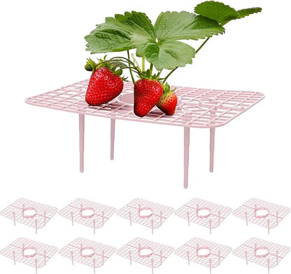 IUIBMI 10 Pack Strawberry Supports Strawberry Holder Strawberry Growing Frame Strawberry Plant Support Strawberry Growing Racks Strawberry Plant Protectors Stand with 4 Sturdy Legs for Garden