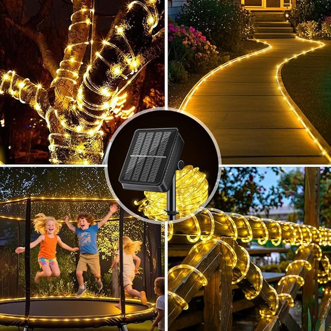 LairtPOW Solar Rope Light 2 Pack Waterproof IP65 39FT 100LEDs Outdoor LED ‎Solar Outdoor Lights for Party Garden Yard Home Wedding Christmas Halloween Holiday Tree Decoration Lighting