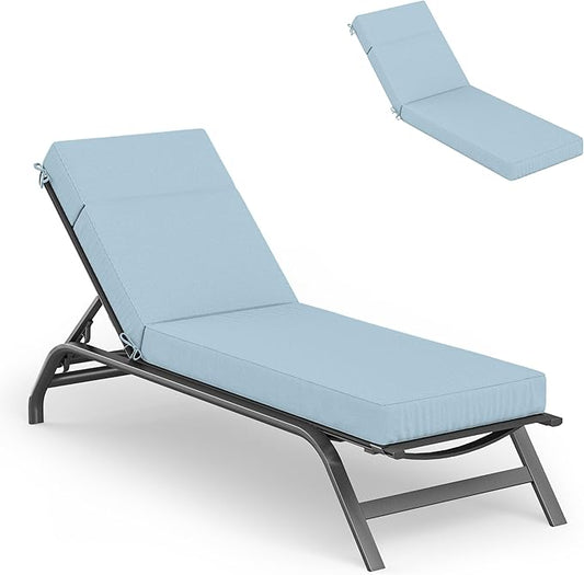 Chaise Lounge Cushions Outdoor, 72" L X 21" W X 4" D Lounge Chair Cushions for Outdoor Furniture, High-Density Foam Outdoor Chaise Cushion-Waterproof Fade-Resistant ThickPatio lounge chair cushion