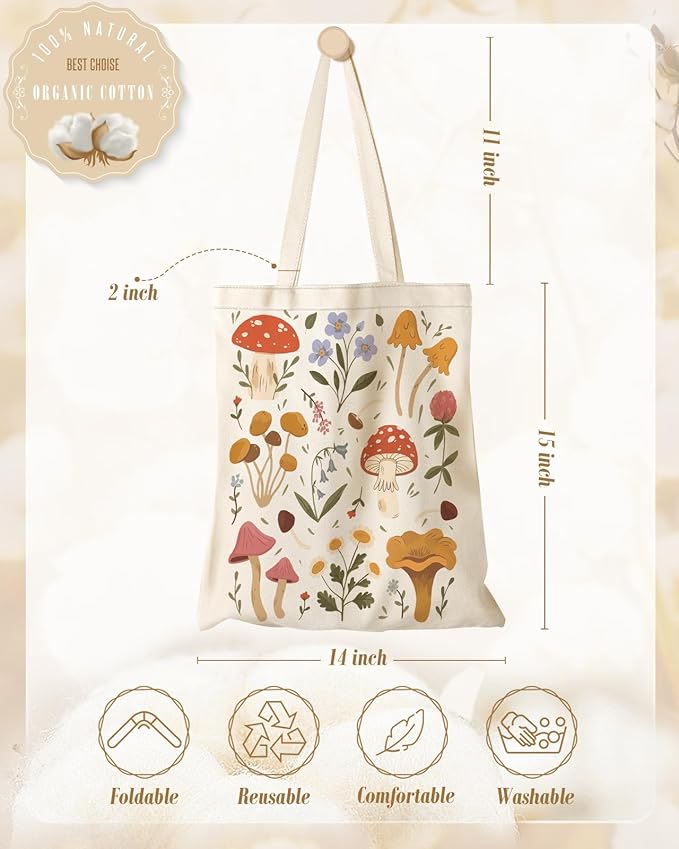 Miss Adola Aesthetic Canvas Tote Bag for Women - Sturdy Cloth Cotton Totes Bag with Pattern Shoulder Bag