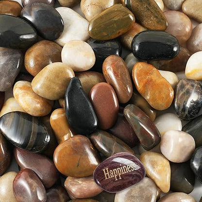 SIDONG 5 LB Mixed River Rocks, 0.4-1.2 Inches Highly Polished Pebbles for Indoor Plants, Decorative Stones for Plants, Fish Tank, Vases, Home Décor, Crafting, Garden Landscaping
